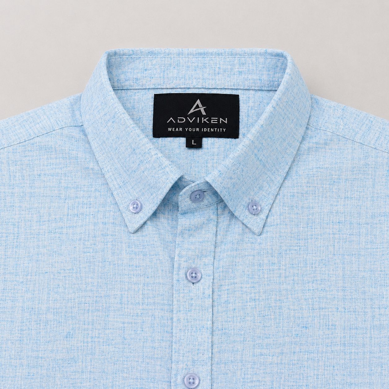 ADVIKEN PREMIUM SKY MIST BLUE COTTON LINEN SHIRT - Image 4