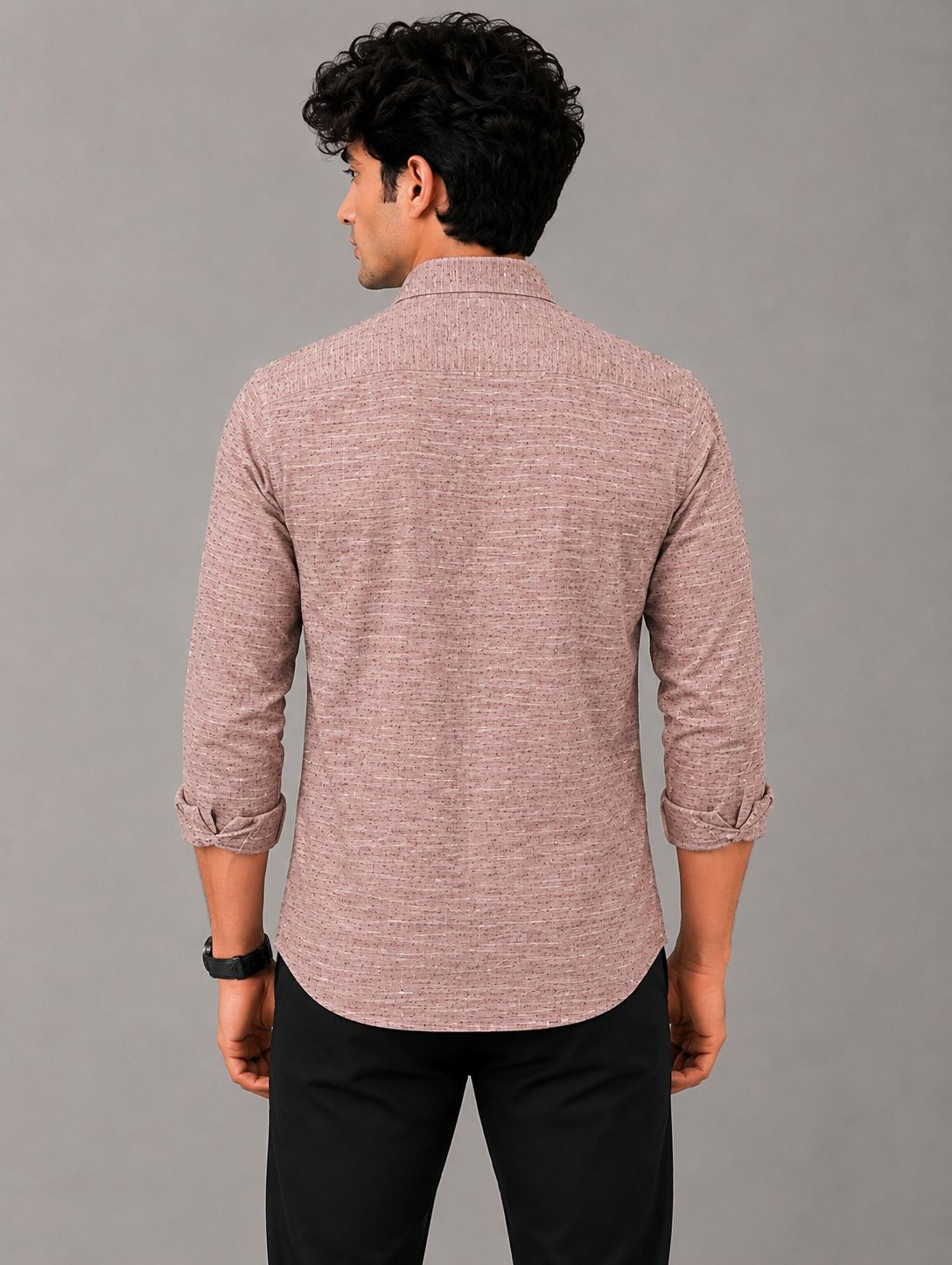ADVIKEN PREMIUM ROSE TAUPE COTTON LINEN SHIRT - Image 3